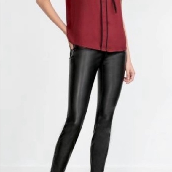 Zara High Rise Skinny Ankle Zipper
Black Faux Leather Pants - Picture 2 of 7